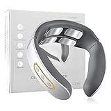 TreeLeaff Intelligentes Nackenmassagegerät, kabellos, elektrisch, Puls-Nackenmassagegerät, tragbar, 3D-Reise-Nackenmassagegerät für Zuhause, Auto, Büro und Reisen, Weiß Heizart