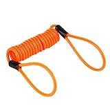 Keenso 1.2m Motorrad Orange Disc-Sperre Alarm Lock Sicherheit Frühling Reminder Kabel für Roller Motorrad Bike Bremsscheibe Lock Reminder Kabel Diebstahlschutz am Lenker