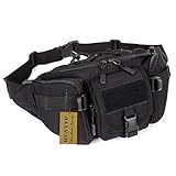 Huntvp® Taktische Gürteltasche Sport Hüfttasche Molle Bauchtasche Wasserabweisend mit Reißverschluss für Outdoor Laufen Reise Wandern Radfahren Camping Klettern