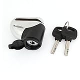 sourcing map Silber Tone Black Sicherheit Sicherheit Motorrad-Bremsscheibenschloss mit Schließzylinder DE de