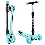 Apollo KidsPro 4 Kinderroller, klappbarer Scooter, höhenverstellbarer Dreiradscooter, LED Roller, für Kinder ab 3 Jahre, LED Rollen, für Jungen und Mädchen