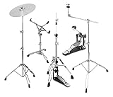 XDrum HP-SSP5 Hardware Pack (5-teilig, Galgenbeckenständer, gerader Beckenständer, Snareständer, Single Fußmaschine, HiHat-Maschine)