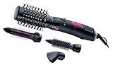 Remington Warmluftstyler Volume & Curl AS7051, inkl. 50 mm Thermo-Rundbürste, 30 mm und 21 mm Rundbürstenaufsatz, Stylingdüse, schwarz