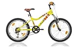 Frank Bikes 20 Zoll Kinderfahrrad Mountainbike Kinder Mädchen Jungen Fahrrad MTB Jugendfahrrad Kinderrad Rad Bike 6 Shimano Gang Federgabel Maestro GELB