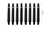 Rocket Grip Dart Schäfte 24 Stück - 8 Farben - Längen XS, S, M (schwarz, M 4.8)