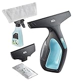 AEG WX7-90A2B Fenstersauger (Inkl. Zubehör + Abziehlippen aus Naturkautschuk, Sprühflasche, nur 60 db(A), breite Saugdüse, 3 LED-Ladekontrollleuchte, 110 ml Wassertank, 90 min Laufzeit, türkis/grau)