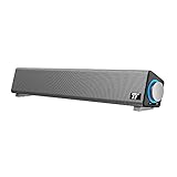 TaoTronics Soundbar, kabelgebundene Computer-Lautsprecher, tragbare Soundbar, Stereo-USB-betriebener Mini-Soundbar-Lautsprecher für PC, Handy, Tablets, Desktop, Laptop (erneuert)