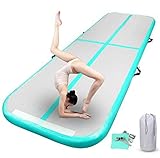 FBSPORT Airtrack Matte, 10CM Dicke Aufblasbare Gymnastikmatte, Länge 2M Tumbling Matte, Yogamatte, Turnmatte mit Tragetasche, Fitnessmatte für Gym, Training, Zuhause, Yoga