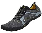 SAGUARO Barfußschuhe Herren Damen Traillaufschuhe Outdoor & Indoor Training Fitnessschuhe Wander Wald Strand Straße Laufschuhe Walkingschuhe Schnell Trocknend Badeschuhe, Schwarz, 47 EU
