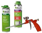 illbruck Profi Set 1x FM220 PUR-Schaum Montageschaum Pistolenschaum á 500ml Dosen + illbruck AA290 Reiniger + Schaumpistole Compact zur Verfüllung der Anschlussfugen von Fenster- und Türrahmen