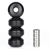 NONMON 4X Skateboard Rollen Räder Ersatz Wheels 52mm Härtegrad 95A mit 8X Skateboard Kugellager 608RS ABEC-9,Schwarz