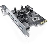 CSL - 4-Port USB 3.0 Super Speed Karte PCIe Express Controllerkarte - Schnittstellenkarte USB 3.0 - Neues Modell Neue Treiber - USB Verteiler intern