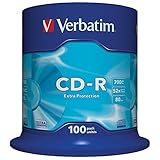 Verbatim CD-R Extra Protection 700 MB I 100er Pack Spindel I Oberfläche weiß I CD Rohlinge I 52x Brenngeschwindigkeit mit langer Lebensdauer & Extraschutz I leere CDs I Audio CD Rohling