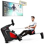 Sportstech RSX500 Rudergerät | Deutsches Qualitätsunternehmen | Wettkampfmodus inkl. Pulsgurt (im Wert von: 39,90) & Tablethalterung | 16 Programme mit Magnetwiderstand | Home Trainer klappbar