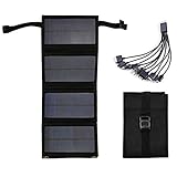 Lixada Solar Ladegerät, 20W Solarpanel Tragbar Wasserdichtes Solarladegerät Outdoor Kompatibel mit Allen Handys, iPad, Kamera, Tablet, Bluetooth Lautsprecher usw
