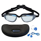 Sportastisch Unisex Schwimmbrille „SwimStar“ mit Antibeschlag & UV-Schutz, Kein Auslaufen für Erwachsene Jugendliche, Nasenbrücke wählbar aus 2 Designs, Bonus E-Book & bis zu 3 Jahren Garantie*