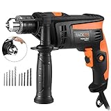 Bohrmaschine, Tacklife Schlagbohrmaschine 710W mit 13 Stück Zubehör, 2800 RPM, Hammer und Bohren 2 Funktionen in 1, 13mm Spannschlüssel, 360 Grad verstellbarem Zusatzhandgriff - PID01A