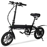 MEGAWHEELS M Elektro-Fahrrad - 14'Ultraleichte Klapp City Ebike, 3 Modi, 15 Meilen Reichweite
