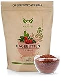NaturaForte Hagebuttenpulver 1kg - Rohkostqualität aus kontrolliertem Anbau, Pulver aus ganzen Hagebutten gemahlen, Glutenfrei, Vegan, Ohne Zugabe von Zucker, biologisch abbaubare Verpackung
