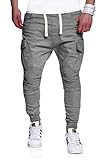 MT Styles Biker Jogger-Jeans Chino Hose RJ-2276 [Grau, W32]