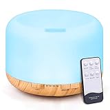 500ml Aroma Diffuser,TENSWALL Ultraschall Luftbefeuchter Fernbedienung Vernebler Raumbefeuchter Elektrisch Duftlampe Öle Diffusor mit 7 wechselnden Farben und automatischer Abschaltung ohne Wasser