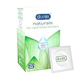 Durex Naturals Kondome 20 Stück aus Naturkautschuklatex mit wasserbasierter Gleitgelbeschichtung aus natürlichen Inhaltstoffen