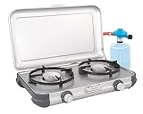 Campingaz Campingkocher Camping Kitchen 2, Gaskocher mit 2 x 2.000 Watt Leistung, mit abnehmbaren spülmaschinenfesten Topfrosten, praktisches und platzsparendes Design