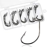 VIPMOON Angeln Haken High Carbon Stahl Wurm Senko Köder Jig Fisch Haken mit Kunststoff-Box