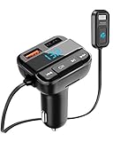 ELEGIANT FM Transmitter QC3.0 Bluetooth Adapter Wireless Auto Radio Freisprecheinrichtung Bluetooth 5.0 FM Sender KFZ Auto Ladegerät mit Dual USB Anschuss & USB-Stick Mikrofon für iOS und Android