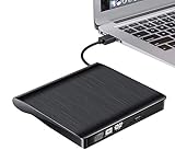 FLYLAND Externes CD DVD Laufwerk Brenner, USB 3.0 tragbares CD Laufwerk, CD/DVD+/-RW, CD-/DVD-ROM Brenner, kompatibel mit Laptop, Desktop, PC, Windows, Linux, OS, Apple Mac