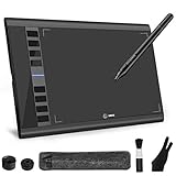 LANSRAYOL Drawing Tablet 10 x 6 Inch Ugee M708 Graphic Tablet for Painting Photo Editing Digitising Tablet Wireless Battery-Free Pen Compatible with Mac Windows