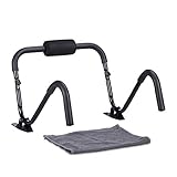 Relaxdays Bauchtrainer AB Roller, Standfuß, Bauchmuskeltrainer, HxBxT: 50 x 60 x 50 cm, Sixpack Fitness Trainer, schwarz