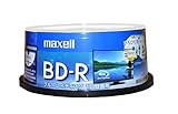 Maxell Bluray BD-R Blu-ray-Rohlinge, 25 GB, 4-fache Geschwindigkeit, bedruckbar, 30 Stück