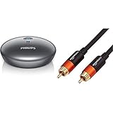 PHILIPS AUDIO AEA2700/12 Bluetooth HiFi-Adapter mit Optical Out (NFC, Multipair) Silber & Amazon Basics PBH-22671 Digitales Audiokabel / Koaxialkabel, 2,4 m