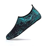 LK LEKUNI Schwimmschuhe Badeschuhe Damen Herren Strandschuhe Surfschuhe Aquaschuhe Barfuß für Wassersport_YD9010_Grün_4041