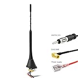 Eightwood DAB Antenne Autoantenne Splitter Verstärker SMB auf DIN-Anschluss Universal Dach DAB Antenne 5M 16.4ft Kabel für FM Radio DAB Autoradio Blaupunkt Pioneer Alpine MEHRWEG