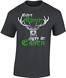 Jäger T-Shirt: Echte Männer jagen Ihr Essen - Geschenk für Jäger - Jägerbekleidung - Jagdkleidung Männer - Waidmannsheil - Hirsch - Jagd - Wild-Schwein - Jägerin - Grill BBQ - Army - Hunter (L)