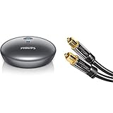 PHILIPS AUDIO AEA2700/12 Bluetooth HiFi-Adapter mit Optical Out (NFC, Multipair) Silber & KabelDirekt - Optisches Kabel / Toslink Kabel - 1 m - (optisches Digitalkabel Toslink auf Toslink)