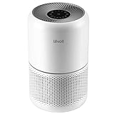 Levoit Luftreiniger Air Purifier mit 99,97% Filterleistung gegen Allergie Aerosole Staub CADR 187m³/h, bis zu 40㎡, H13 HEPA & Aktivkohle Luftfilter für Allergiker Raucher, Timer Schlafmodus, Core 300