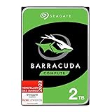 Seagate Barracuda, interne Festplatte 2 TB HDD, 3,5 Zoll, 7200 U/Min, 256 MB Cache, SATA 6 GB/s, silber, FFP, Modellnr.: ST2000DMZ08, (Verpackung kann variieren)