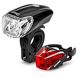 Omasi LED Fahrradlicht Set, StVZO Zugelassen LED Fahrradbeleuchtung Fahrradlampe fahrradlichter USB Wiederaufladbare Set Wasserdicht Frontlicht Rücklicht mit USB-Kabel