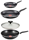 Tefal B30210 ExtraGlide Pfannenset 6 TLG, Pfanne 20 und 30cm, Wokpfanne 28 cm mit Deckel, Antihaftbeschichtet,inkl Pfannenwender + Pfannenschoner