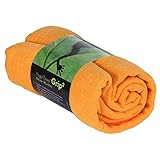 GRIP2 Yoga Towel, Yoga-Handtuch mit Antirutsch-Noppen, rutschfest, Mikrofaser-Yogatuch, sehr gut für Hot Yoga (safran-gelb), Yogamattenauflage, antibakteriell