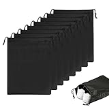 8er Schuhbeutel,ZOOMSKY Wasserabweisend Schuhtasche Staubdicht Schuhsack Schwarz Stoffbeutel mit Zugband Travel Aufbewahrungsbeutel Organizer für Reisen Zuhause