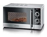 SEVERIN MW 7874 2-in-1 Mikrowelle (700 W, mit Grillfunktion, Inkl. Grillrost und Drehteller, Ø 24,5 cm) edelstahl/schwarz