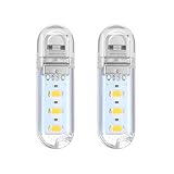 LEDMOMO 2PCS mini bewegliches helles 3 LED-Nachtlicht USB-Lampe (warmes Weiß)