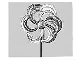 formano Gartenstecker Windrad Blume H. 110cm aus Zink antik Silber Metall