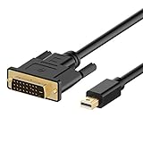 Rankie Verbindungskabel Mini Displayport (Thunderbolt) (Mini DP) auf DVI, 1080P Kabel, 1,8m, Schwarz