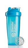 BlenderBottle Classic Shaker / Eiweiß Shaker / Diät Shaker / Protein Shaker mit Blenderball, 820 ml Fassungsvermögen, skaliert bis 600 ml, aqua