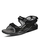 Lowa 410379 Duralto Herren Sandale aus Veloursleder Trekking Klettverschluss Uni, Groesse 39, schwarz